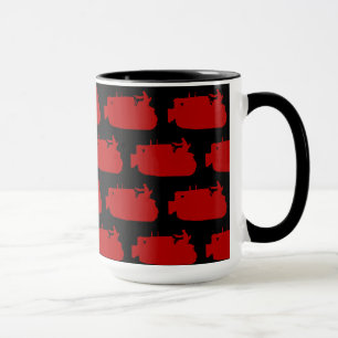 Vintage-Bulldozer-Bediener-Ingenieur REd auf Schwa Tasse