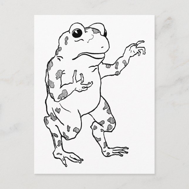 Vintage Bullfrog-Illustration Postkarte (Vorderseite)