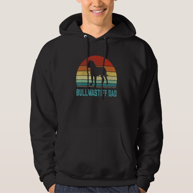 Vintage Bullmastiff Dad  Dog Hoodie (Vorderseite)