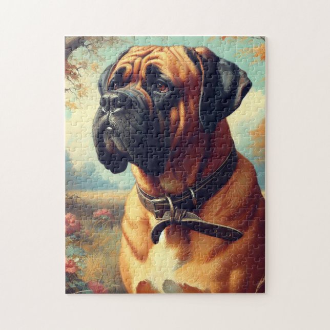 Vintage Bullmastiff-Malerei (Vertikal)