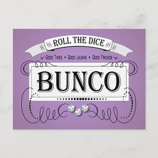 Vintage Bunco Design Postkarte (Vorderseite)