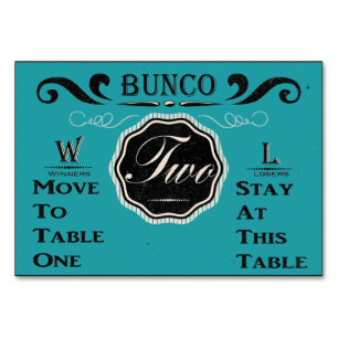 Vintage Bunco Tischkarte - #2 Tischnummer