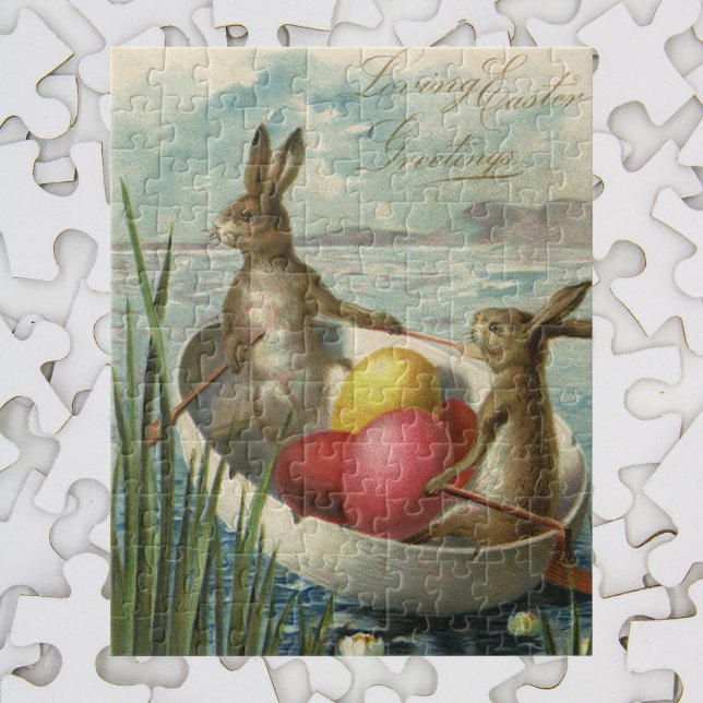 Vintage Bunnies in Boat, Liebe Ostergruß (Von Creator hochgeladen)