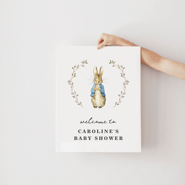 Vintage Bunny Baby Shower Welcome Poster (Von Creator hochgeladen)