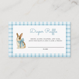 Vintage Bunny Boy Baby Shower Diaper Raffle Begleitkarte