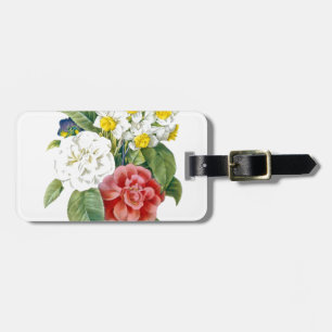 Vintage bunte botanische Blume von Redoute. Gepäckanhänger