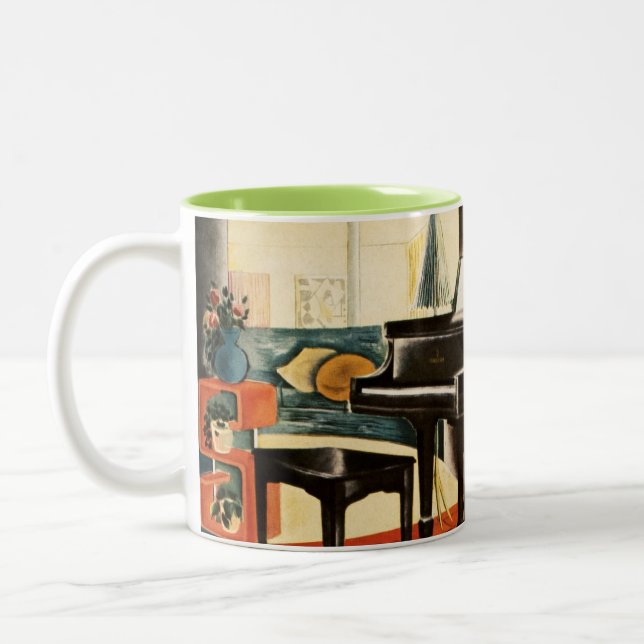 Vintage bunte Steinway Zweifarbige Tasse (Links)