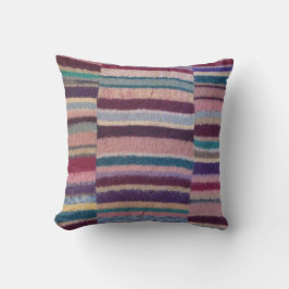 Vintage, bunte Strickstreifen Kissen