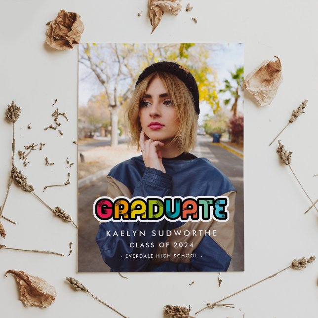 Vintage bunte Typografie Abschluss Foto Ankündigung (Von Creator hochgeladen)