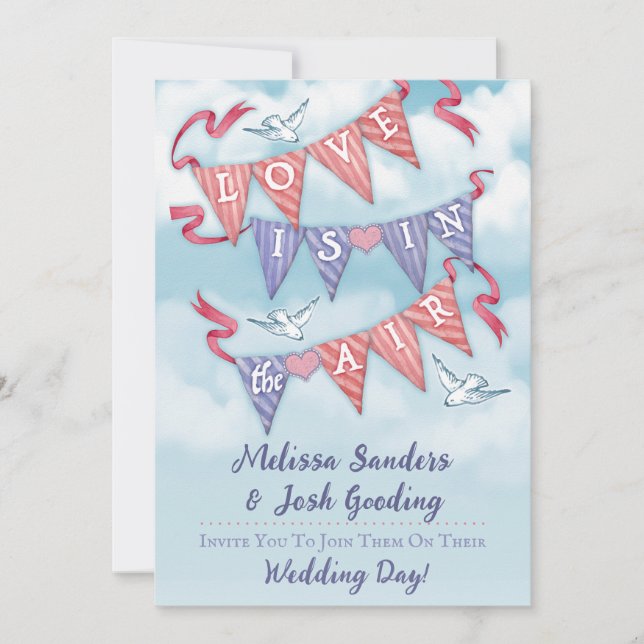 Vintage Bunting Wedding Invitations  (Devant)
