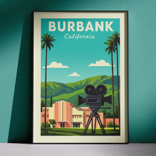 Vintage Burbank Kalifornien Poster