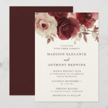 Vintage Burgund Rose Elegance Hochzeit