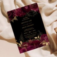 Vintage Burgundy Gold Floral Rose Hochzeit