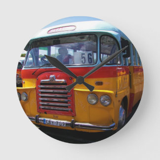 Vintage-Bus Runde Wanduhr