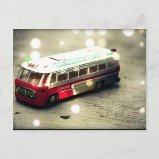 Vintage Bus Spielzeug Postkarte