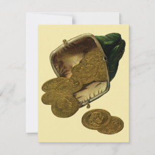 Vintage Business Finance, Goldmünzen Geld in Geldb