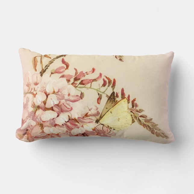 Vintage Butterfly-Blume Kissen (Vorderseite)