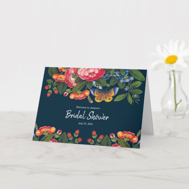 Vintage Butterfly Bridal Karte (Kleine Pflanze)
