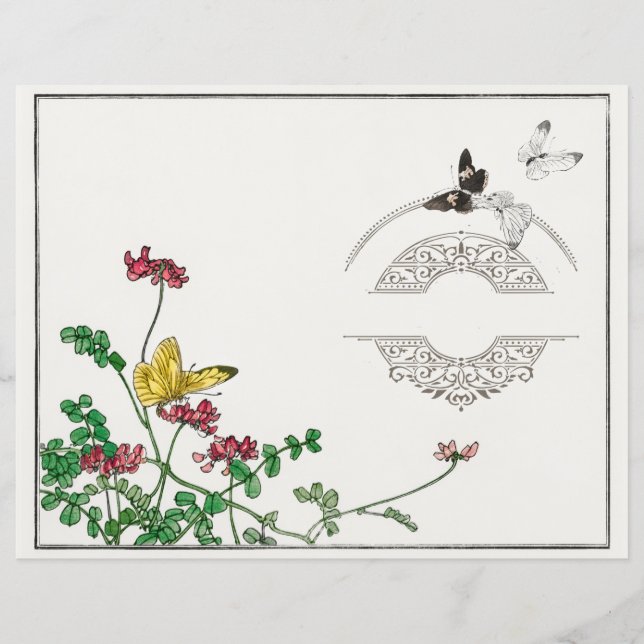 Vintage Butterfly-Druckschrift (Vorderseite)