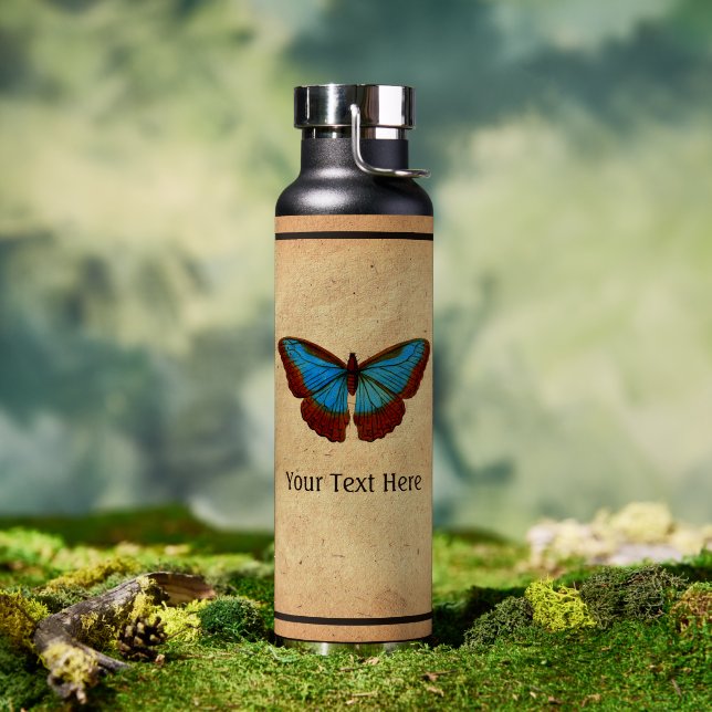 Vintage Butterfly Illustration Trinkflasche (Außenbereich (gedreht))