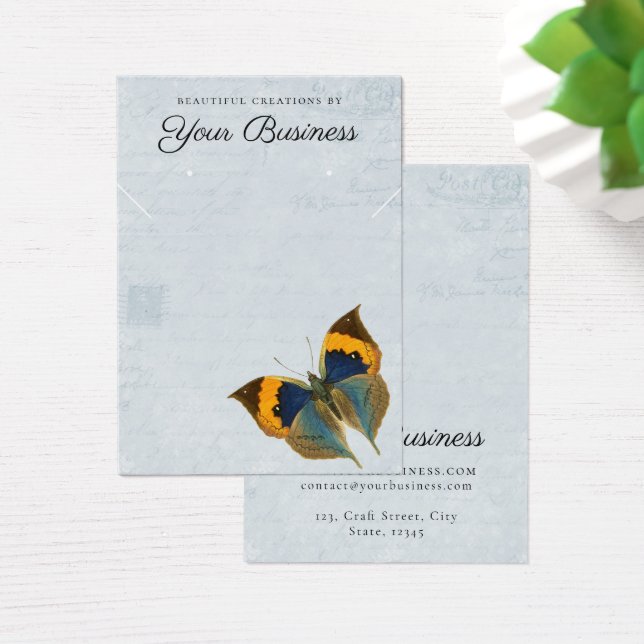 Vintage Butterfly Jewelry Earring Display Card (Schreibtisch)