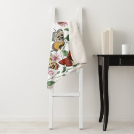 Vintage Butterfly & Moth-Malerei Sherpadecke