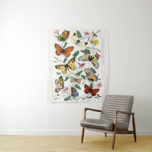 Vintage Butterfly & Moth von Paul Gervais Wandteppich