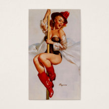 Vintage Button-Up-Girl-Visitenkarte