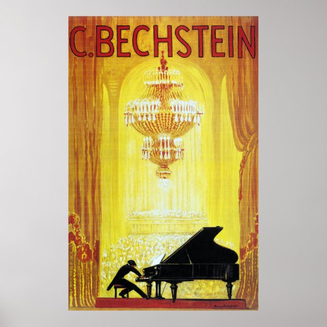 Vintage C. Bechstein Deutsche Klavierwerbung Poster (Vorne)