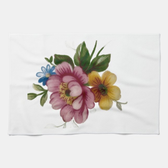 Vintage Cabbage Rose Elegance  Kitchen Towels Geschirrtuch (Horizontal)
