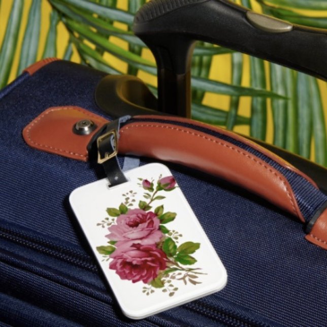 Vintage Cabbage Rose Elegance Luggage Tag Gepäckanhänger (Von Creator hochgeladen)