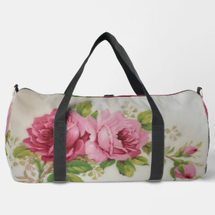 Vintage Cabbage Rose Elegante Duffle Tasche
