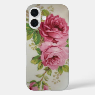Vintage Cabbage Rose Elegante Telefonzelle iPhone 16 Hülle