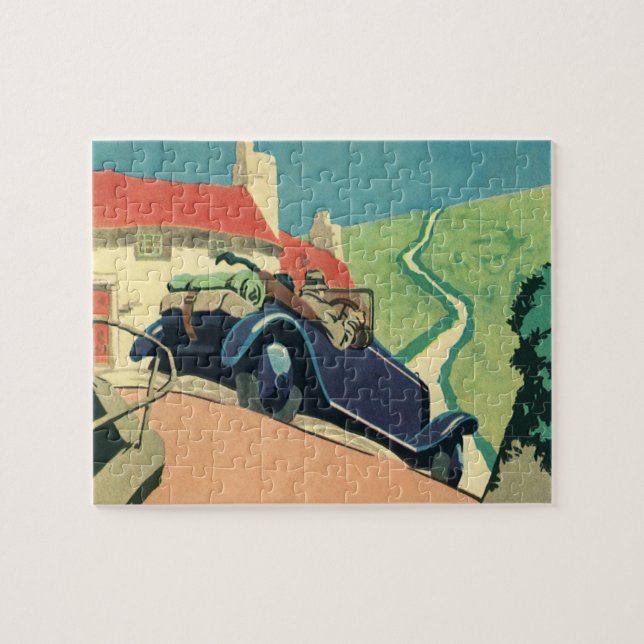 Vintage Cabrio-Straße im Land (Horizontal)