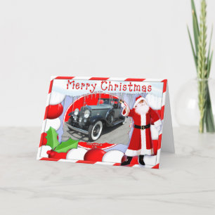 Vintage CADILLAC-CHRISTMAS-KARTE Feiertagskarte