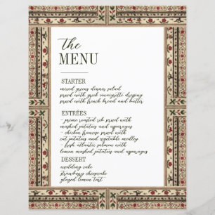 Vintage cadre Ethnic Motif Mariage Menu