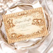 Vintage Café Baby Shower Diapper Raffle