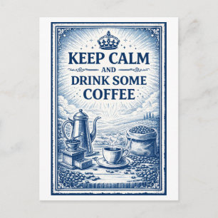 Vintage-Café "Bleib ruhig" Postkarte