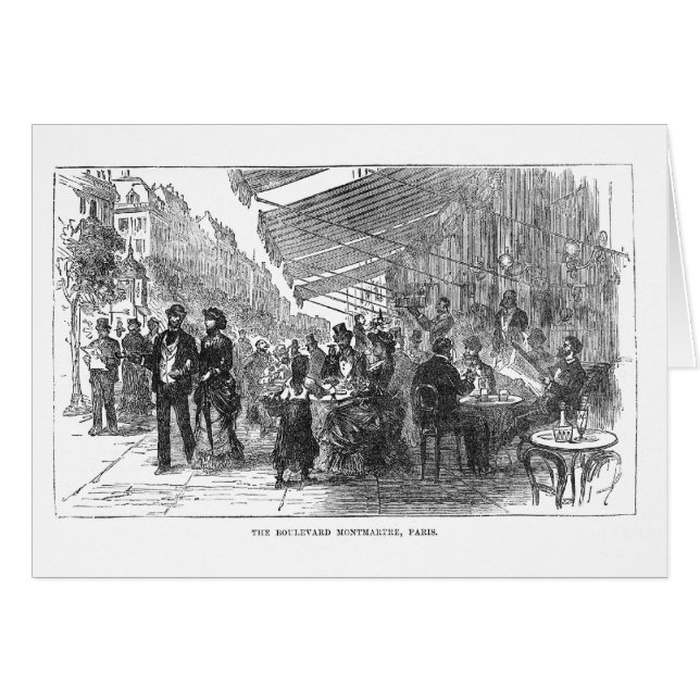 Vintage Café-Boulevard Montmartre Paris Karte (Vorderseite (Horizontal))