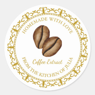 Vintage café fait maison Extrait Étiquette l Blanc