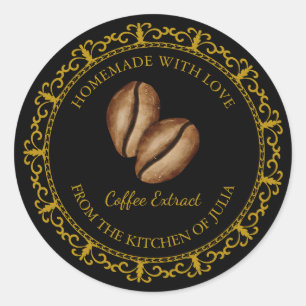 Vintage café fait maison Extrait Étiquette l noir