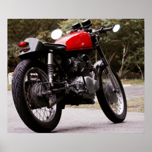 Vintage-Café-Racer-Motorradposter Poster