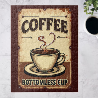 Vintage-Café-Schild für unendliche Tassen