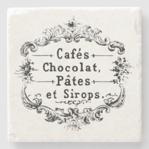 Vintage Café-Werbung Steinuntersetzer