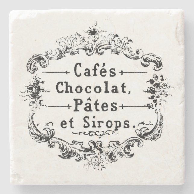 Vintage Café-Werbung Steinuntersetzer (Vorderseite)