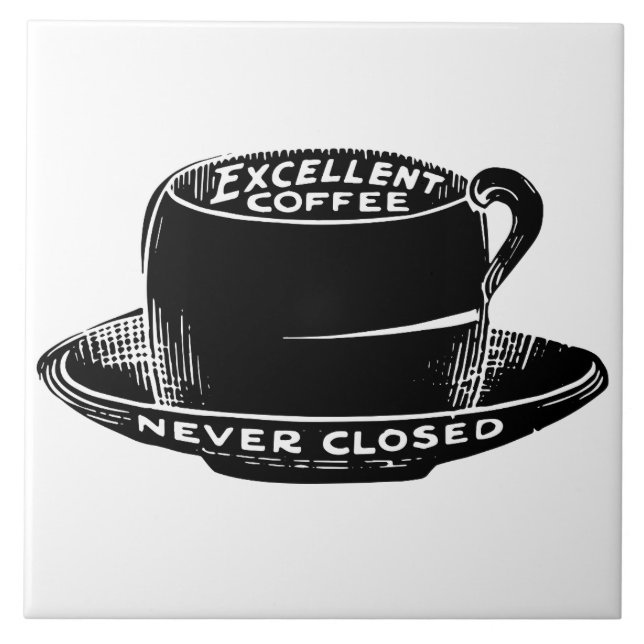 Vintage Cafékaffeezeichen-Keramikfliese Fliese (Vorderseite)