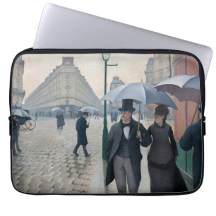 Vintage Caillebotte Paris, Regentag Kunst Laptopschutzhülle
