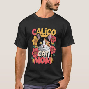 Vintage Calico-Katze-Mutter-Shirt mit Blumen Distr T-Shirt