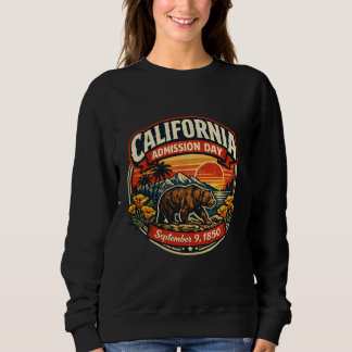 Vintage California Eintrittstag Retro-Bär & Mohn Sweatshirt
