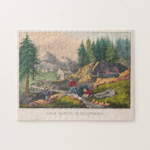 Vintage California Gold Rush Illustration (1871)